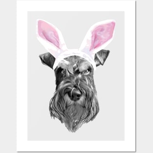 Schnauzer Bunny Posters and Art